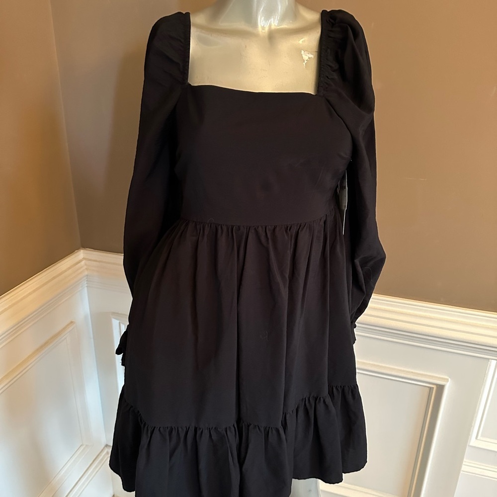 Nwt Chelsea 28 Tiered Black Mini Dress Sz Xs — image 2 of 6
